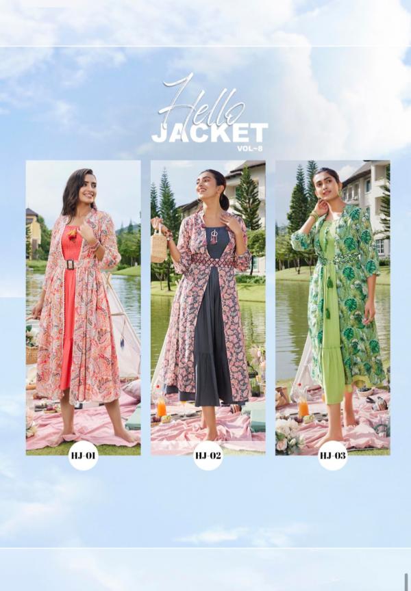 S4u Hello Jackets 8 georgette Exclusive Wear Kurti Collection